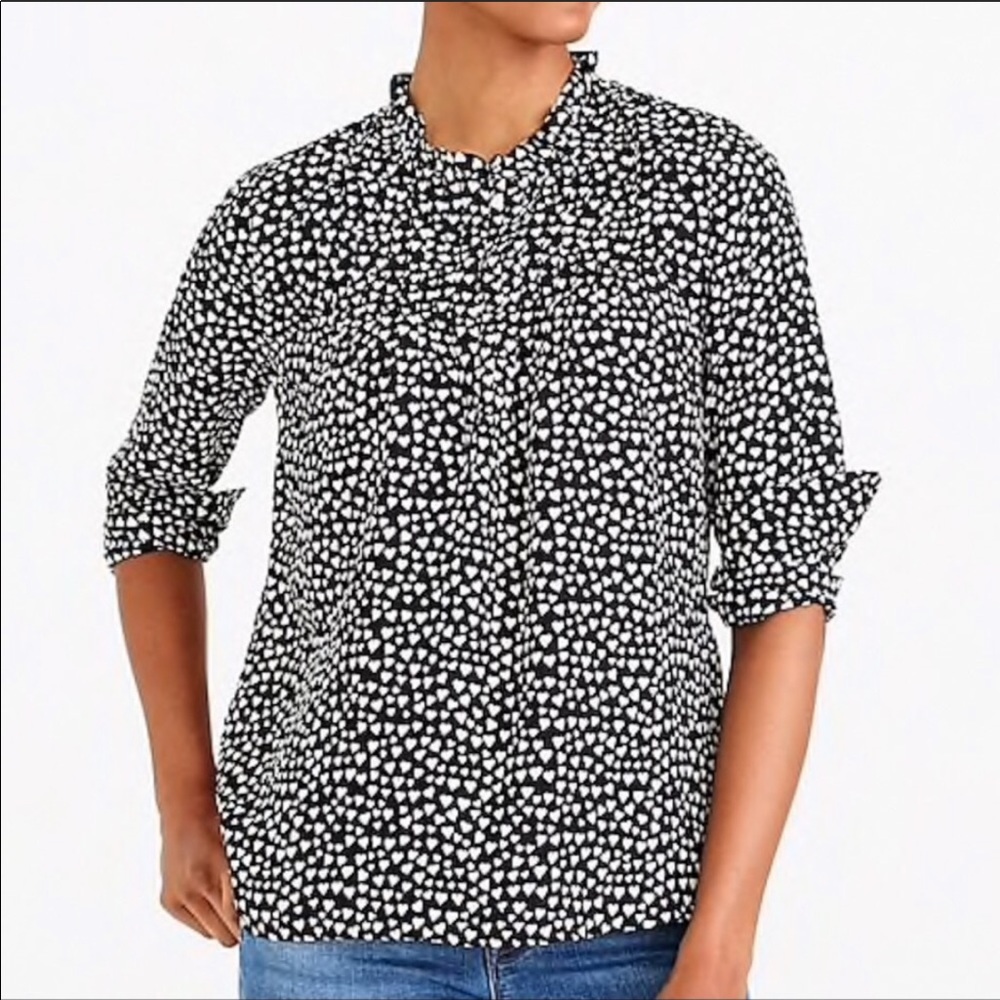 J Crew Mercantile Heart Throb Printed Blouse